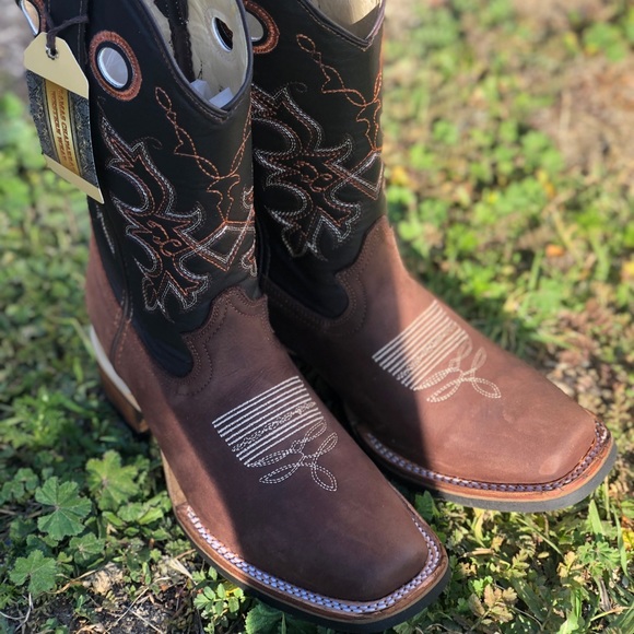 Brown cowboy leather boots,All Products : American Fashion Style Bags On Sale